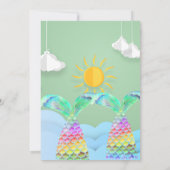 Invitation Grand ciel de mer design et sirènes pour vos princ (Dos)