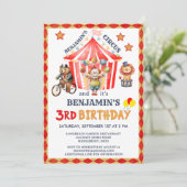 Invitation Grand Cirque Carnaval Fête Garçon 3ème Anniversair (Debout devant)