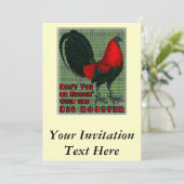 Invitation Grand Coq Rouge (Debout devant)