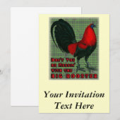 Invitation Grand Coq Rouge (Devant / Derrière)