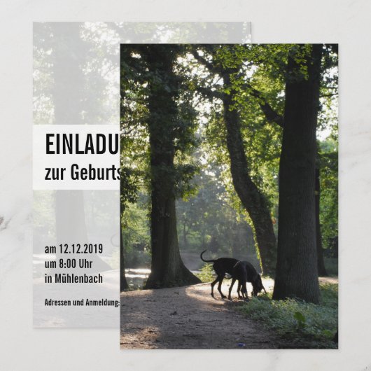 Invitation Grand Danois (Devant / Derrière)