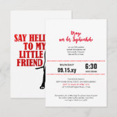 Invitation Grand Danois Baby Shower noir rouge (Devant / Derrière)