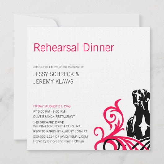 Invitation Grand Danois rose (Devant)