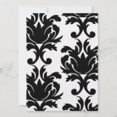 Invitation grand design damassé blanc et noir (Dos)