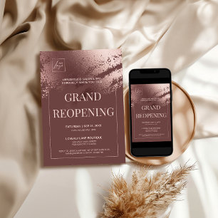 Invitation Grand entreprise de bronze élégant réouverture inv