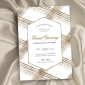 Invitation Grand événement d'ouverture White & Gold Elegant C