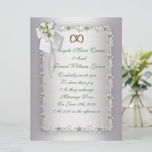 Invitation grand format blanc et élégant (Debout devant)