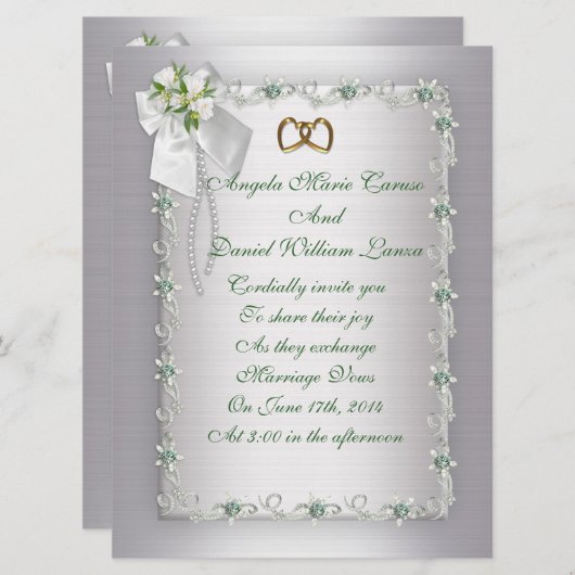 Invitation grand format blanc et élégant (Devant / Derrière)