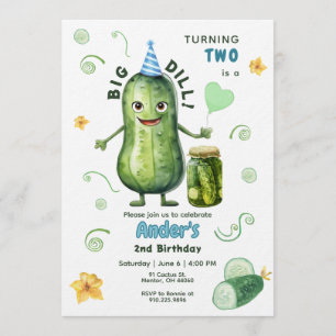 Invitation Grand garçon anniversaire Big Dill Pickle Tout âge