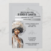 Invitation Grand Gatsby afro-américain des années 20 (Devant / Derrière)