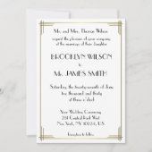 Invitation Grand Gatsby Blanc Gold Art Déco Mariage Invite (Devant)