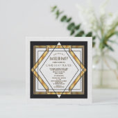 Invitation Grand Gatsby Gold White Art Déco Mariage Invitatio (Debout devant)