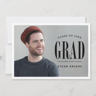 Invitation Grand gras| Parti de graduation de la photo en tex