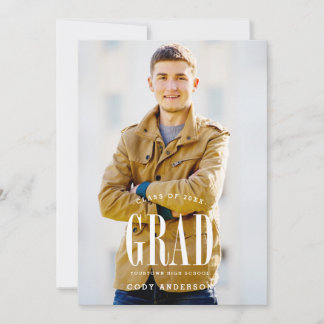 Invitation Grand gras| Parti de graduation de la photo en tex