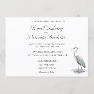 Invitation Grand Héron Bleu