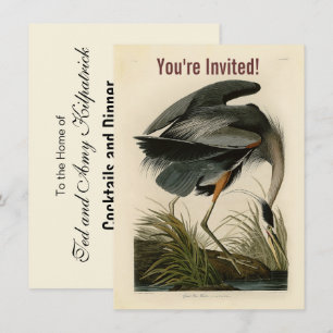 Invitation Grand Héron bleu d'Audubon Marais Oiseau