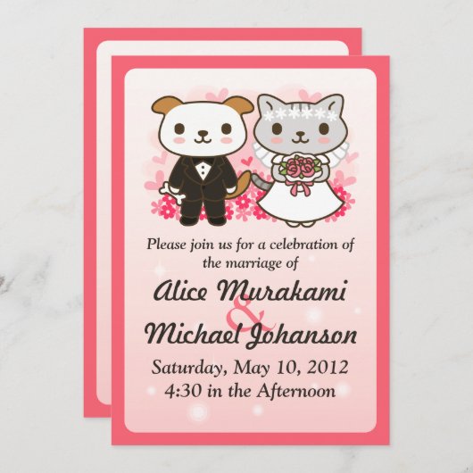 Invitation Grand mariage (Devant / Derrière)