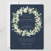 Invitation Grand Mariage de la marine Snowberry+Eucalyptus Wr (Devant)