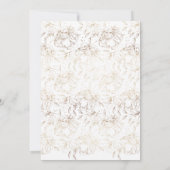 Invitation Grand Mariage élégant Gold Florals (Dos)