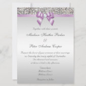 Invitation Grand Mariage Faux Séquins Argent Lilac Bow (Dos)