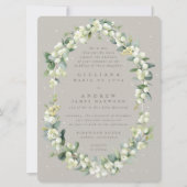Invitation Grand Mariage Forme Greige Snowberry+Eucalyptus (Devant)