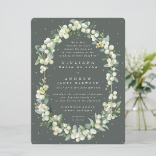 Invitation Grand mariage formel vert de Snowberry + Eucalyptu