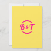 Invitation Grand Mariage rose Barbiecore Plage Jaune tendance (Dos)