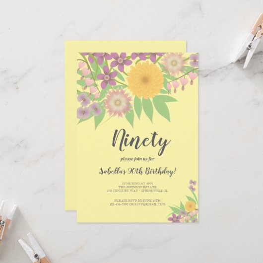 Invitation Grand-mère Anniversaire (Devant/Arrière en situation)