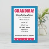 Invitation Grand-mère ! Douche grand-bébé avec coeur (Debout devant)