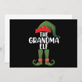 Invitation Grand-mère Elf Correspondante Famille Groupe Noël (Devant / Derrière)