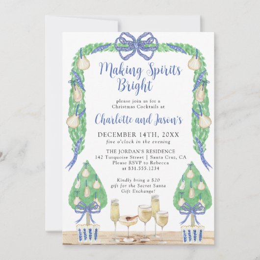 Invitation Grand-millénaire Noël Fête Cocktail (Devant)