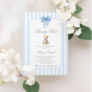 Invitation Grand millénaire Teddy Bear Baby shower garçon