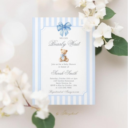 Invitation Grand millénaire Teddy Bear Baby shower garçon