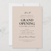 Invitation Grand Monogramme d'ouverture d'entreprise officiel (Devant)