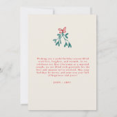 Invitation Grand Motif traditionnel vert et rouge (Dos)