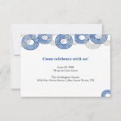 Invitation Grand nombre de Blue Retro - 3Photo Graduation (Dos)