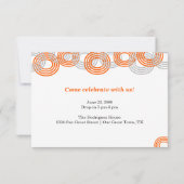 Invitation Grand nombre de Orange Retro 3-Photo Graduation (Dos)