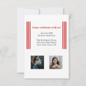 Invitation Grand nombre de Red Retro Graduations Photo (Dos)