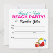 Invitation Grand Nuit Fun Flip Flops - Fête de plage! (Dos)