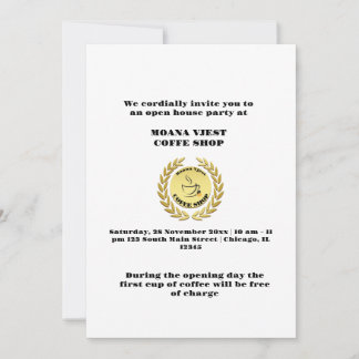 Invitation Grand Ouverture Café House