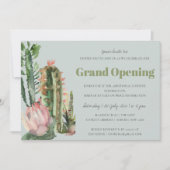 INVITATION GRAND OUVERTURE DE CACTUS DE FAUNE FLORAUX ROSE GR (Devant)
