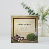 Invitation Grand ouverture de la maison de thé (Debout devant)