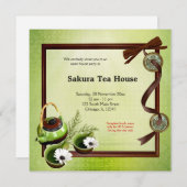 Invitation Grand ouverture de la maison de thé (Devant / Derrière)