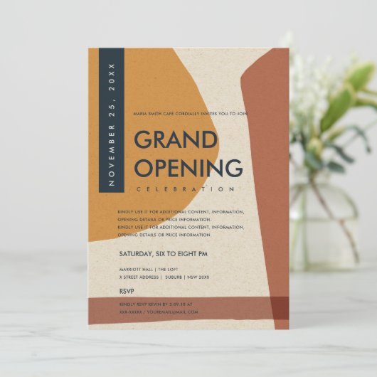 INVITATION GRAND OUVERTURE DE L'ORANGE D'ART ABSTRAIT MODERNE (Debout devant)