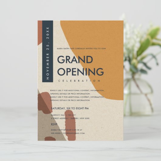 INVITATION GRAND OUVERTURE DE L'ORANGE D'ART ABSTRAIT MODERNE (Debout devant)