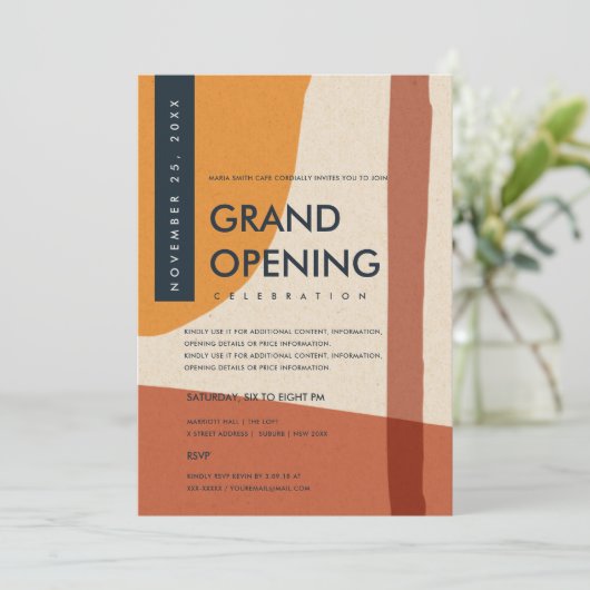 INVITATION GRAND OUVERTURE DE L'ORANGE D'ART ABSTRAIT MODERNE (Debout devant)