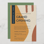 INVITATION GRAND OUVERTURE DE L'ORANGE D'ART ABSTRAIT MODERNE (Devant / Derrière)