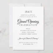Invitation Grand ouverture d'entreprise formelle Monogramme s (Devant)