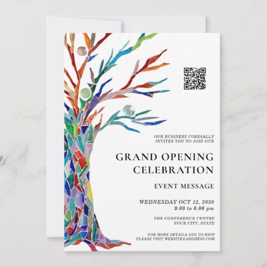 Invitation Grand ouverture du code QR de l'entreprise (Devant)