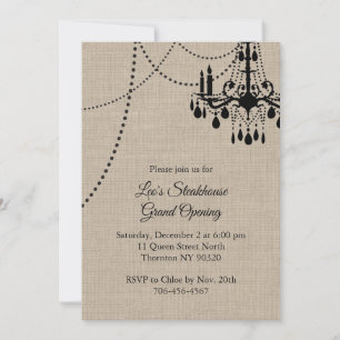 Invitation Grand ouverture du restaurant Burlap avec lustre